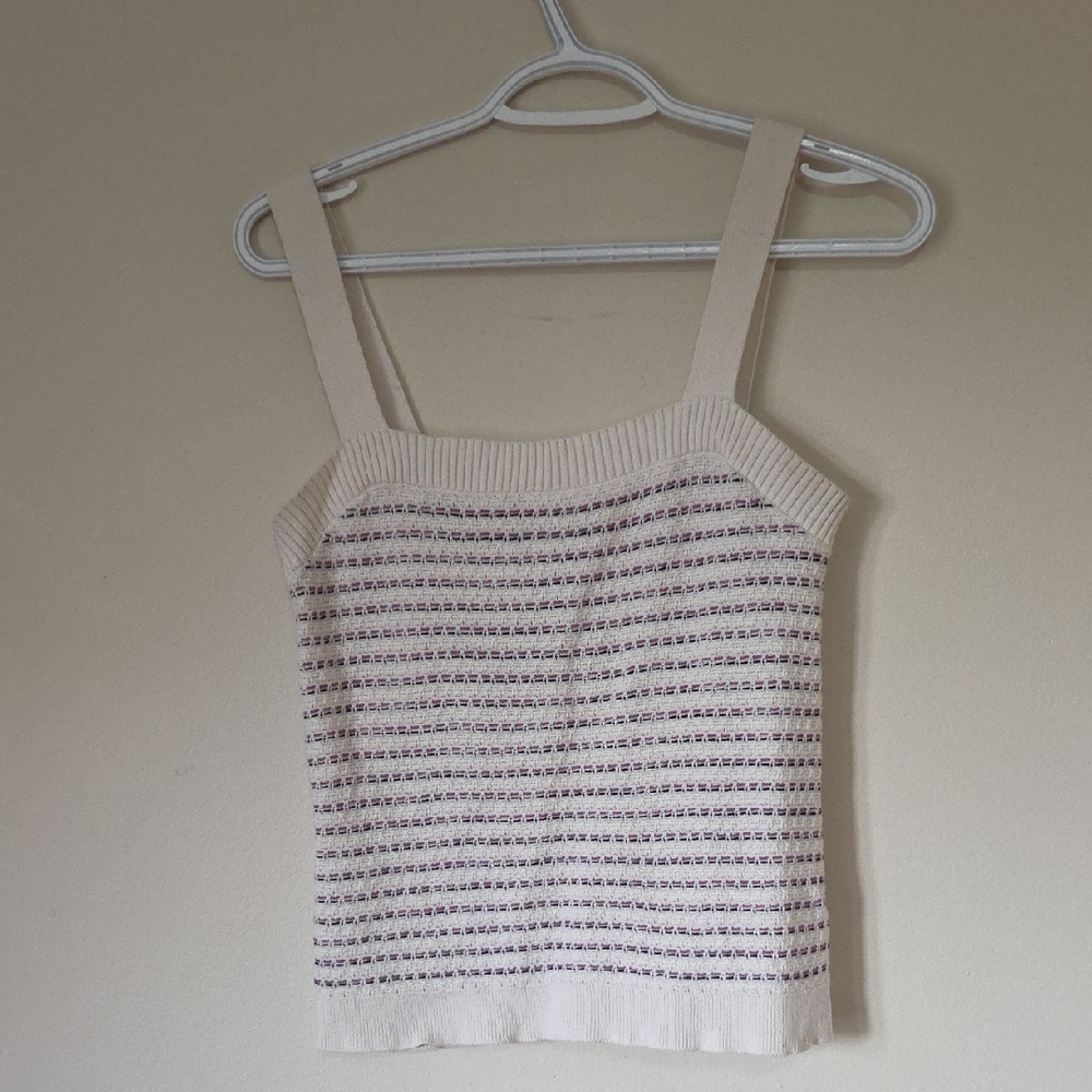 $2 Reitmans Beige and Purple Striped Tank Top